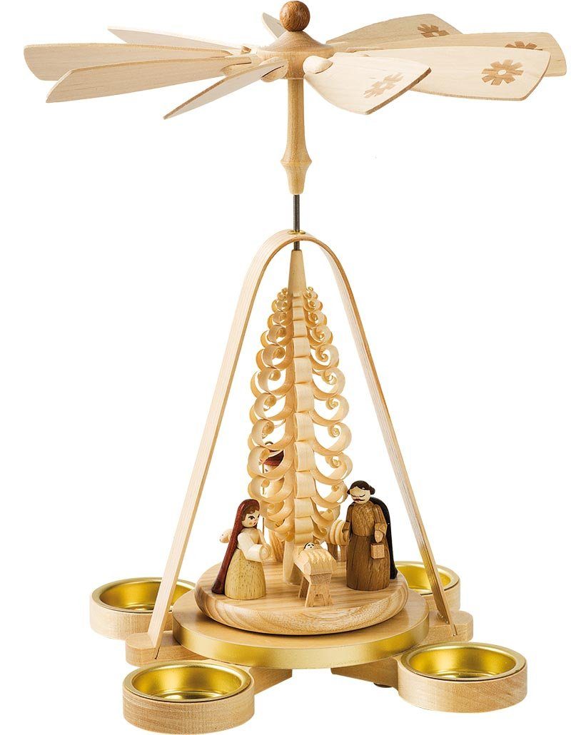 Richard Glaesser Weihnachtspyramide Pyramide Christi Geburt natur für Teeli günstig online kaufen