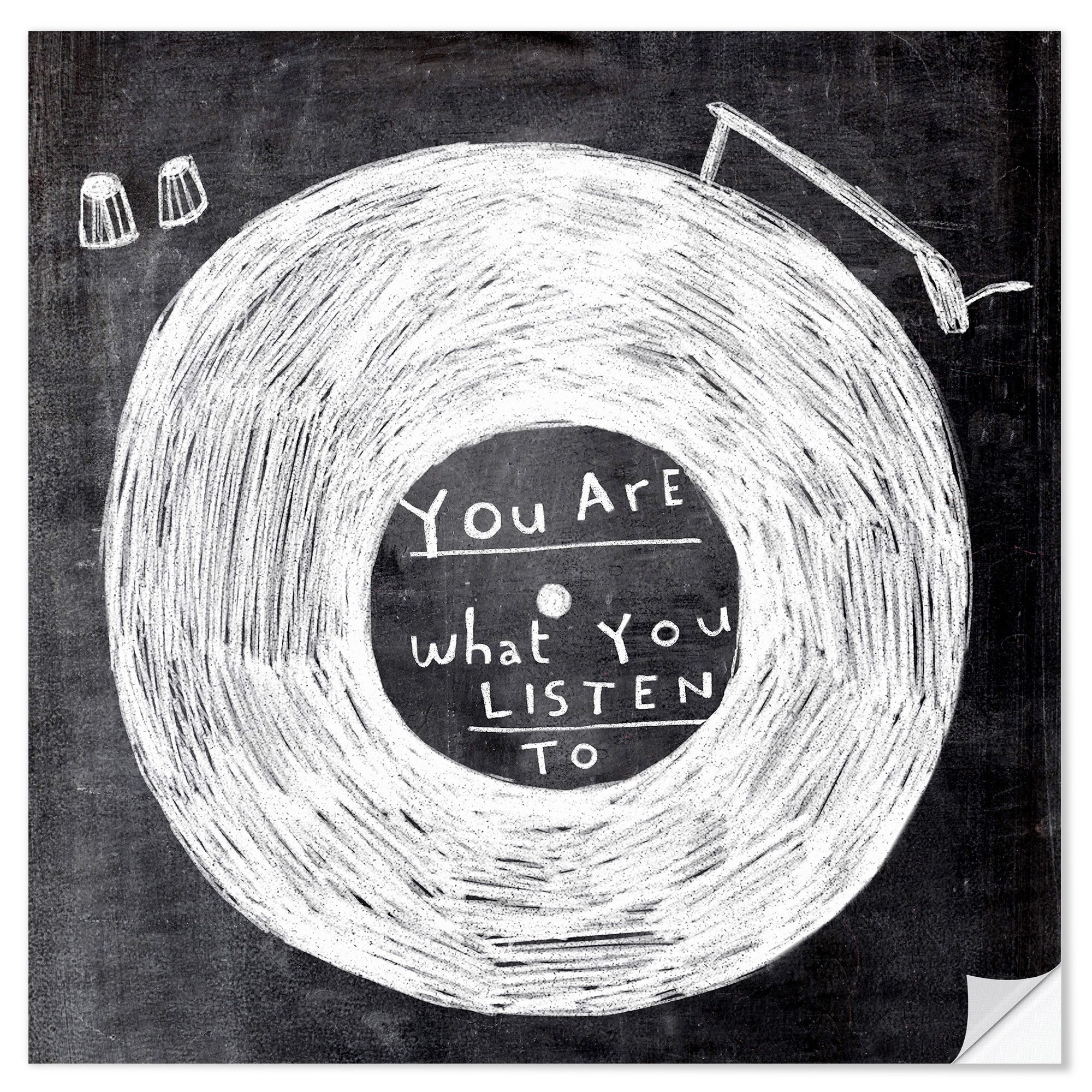 Posterlounge Wandfolie ATELIER M, You Are What You Listen To, Wohnzimmer Illustration