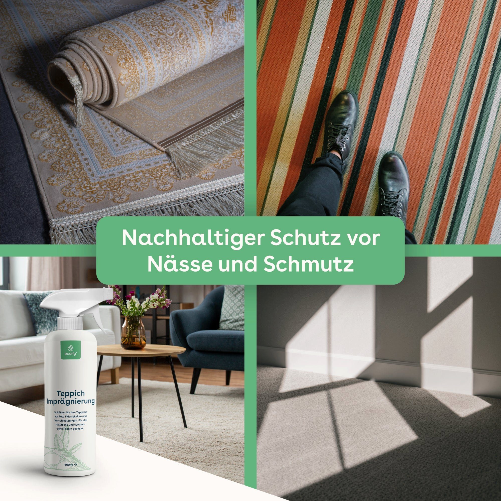 eco:fy Teppich-Imprägnierspray Imprägnierspray (1 St), Nachhaltiger Abperleffekt