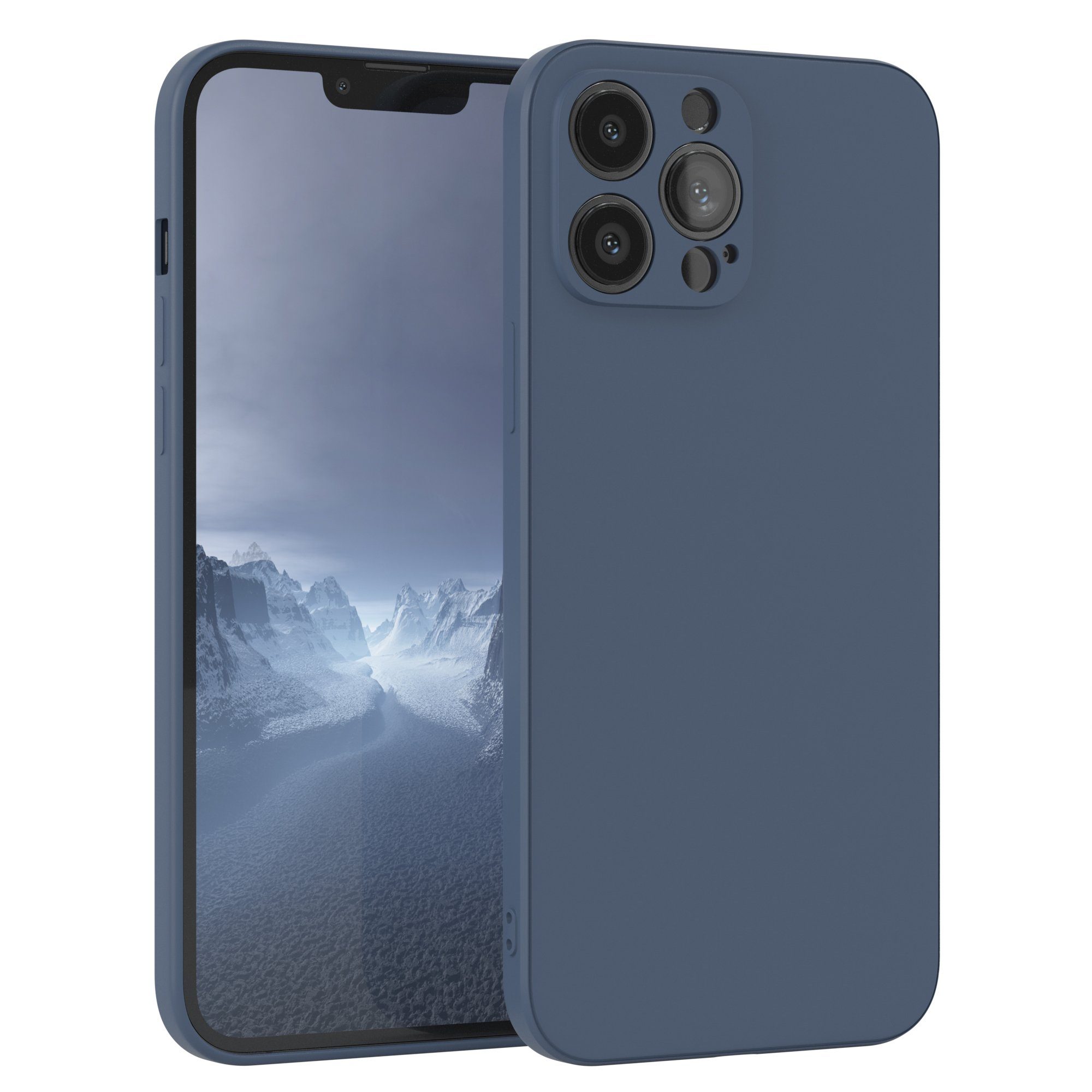 EAZY CASE Handyhülle TPU Hülle für Apple iPhone 13 Pro Max 6,7 Zoll, Handy Softcase mattierte Silikonhülle Back Cover Soft Blau / Petrol