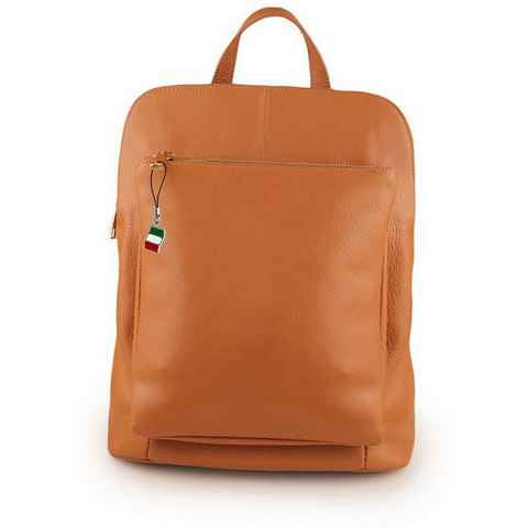 FLORENCE Cityrucksack Florence Damen Rucksack Echtleder (Cityrucksack, Cityrucksack), Damen Tasche Echtleder tan, hellbraun, Made-In Italy