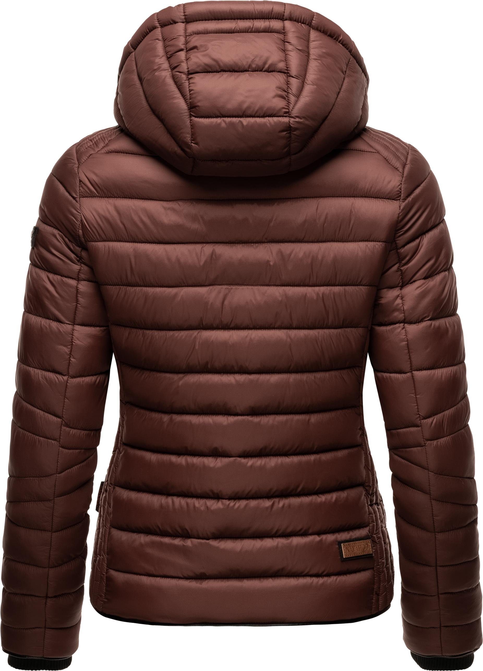 Navahoo Steppjacke Lulana leichte brown mit Übergangsjacke Kapuze