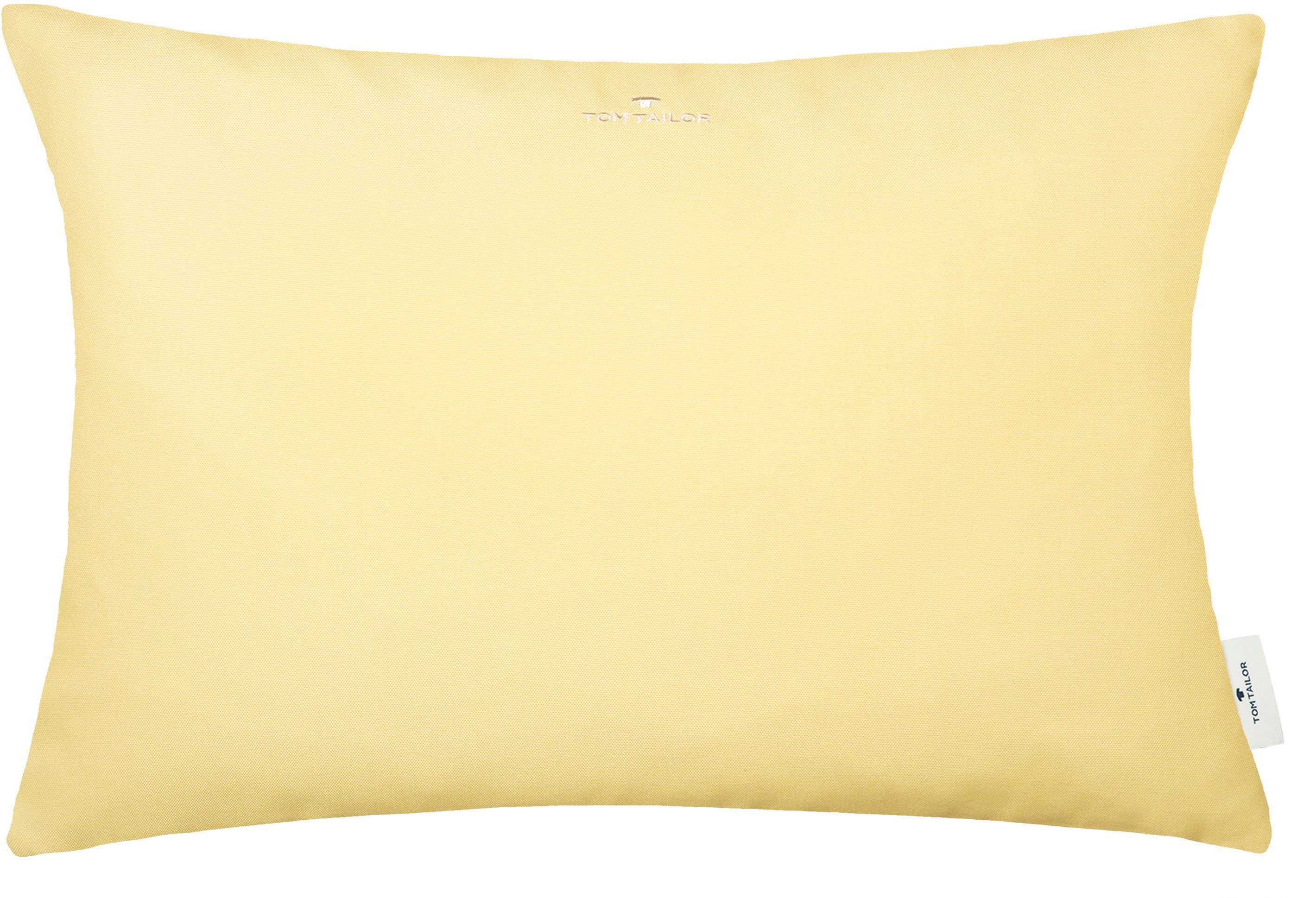 TOM TAILOR HOME Dekokissen Dove Signature, mit Paspel, Kissenhülle ohne Füllung, 1 Stück sonnengelb/gelb