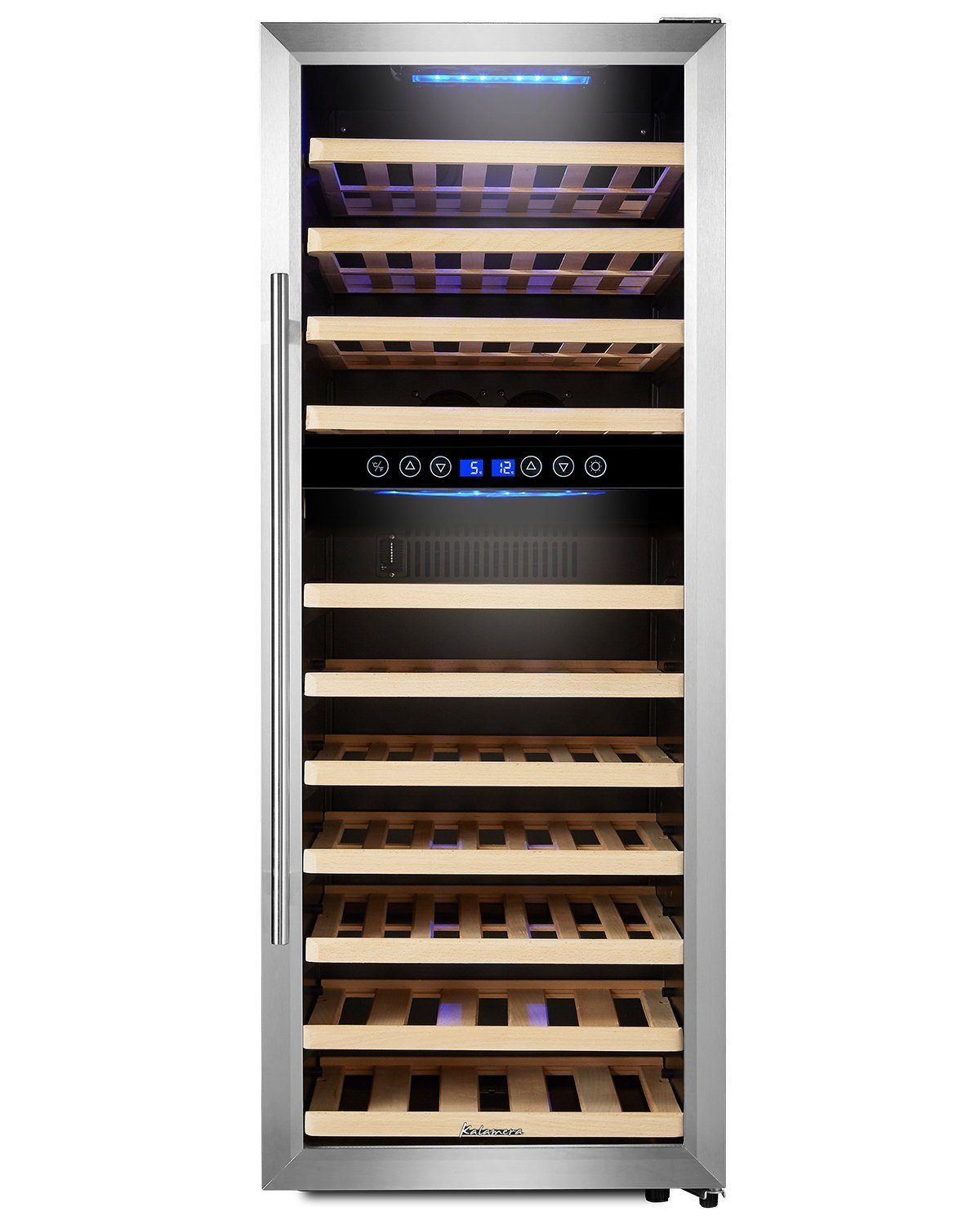 kalamera Weinkühlschrank KRC-73BSS, für 73 Standardflaschen á 0,75l,2 zonen,5-10°C/10-18°C,LED  Display, Edelstahl Glastür online kaufen | OTTO