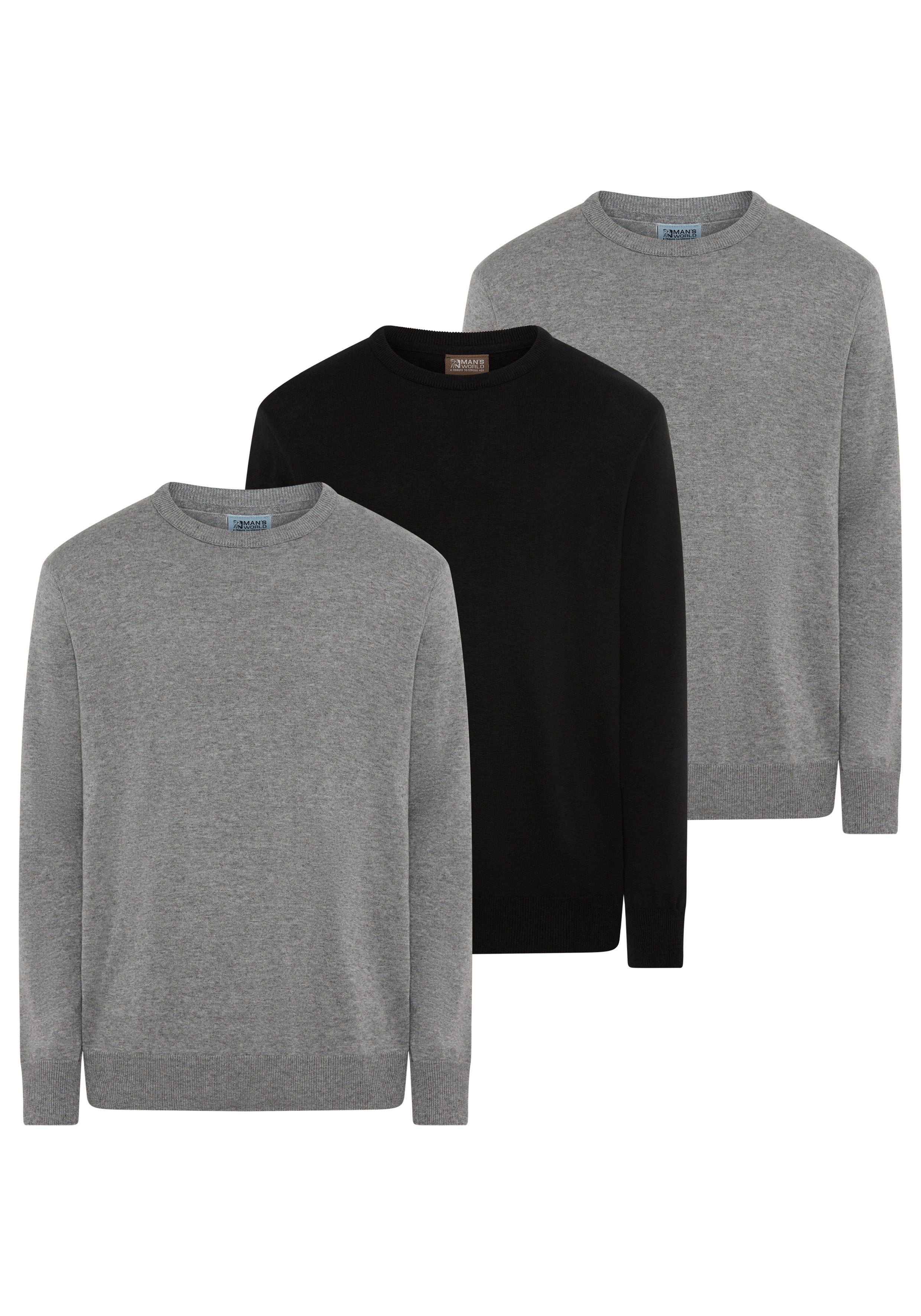 Man's World Rundhalspullover Neue Kollektion! (2-er günstig online kaufen
