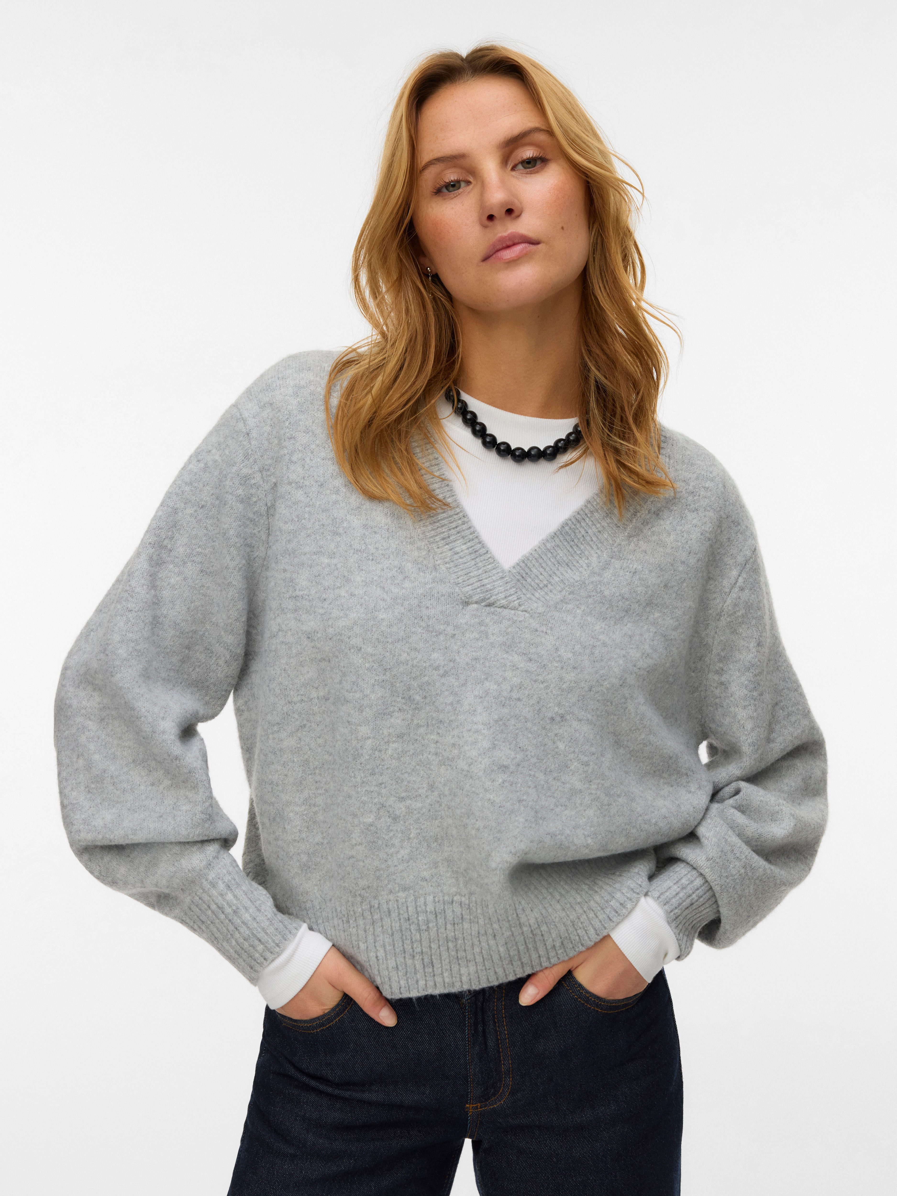 Vero Moda V-Ausschnitt-Pullover VMBOOM LS V-NECK günstig online kaufen