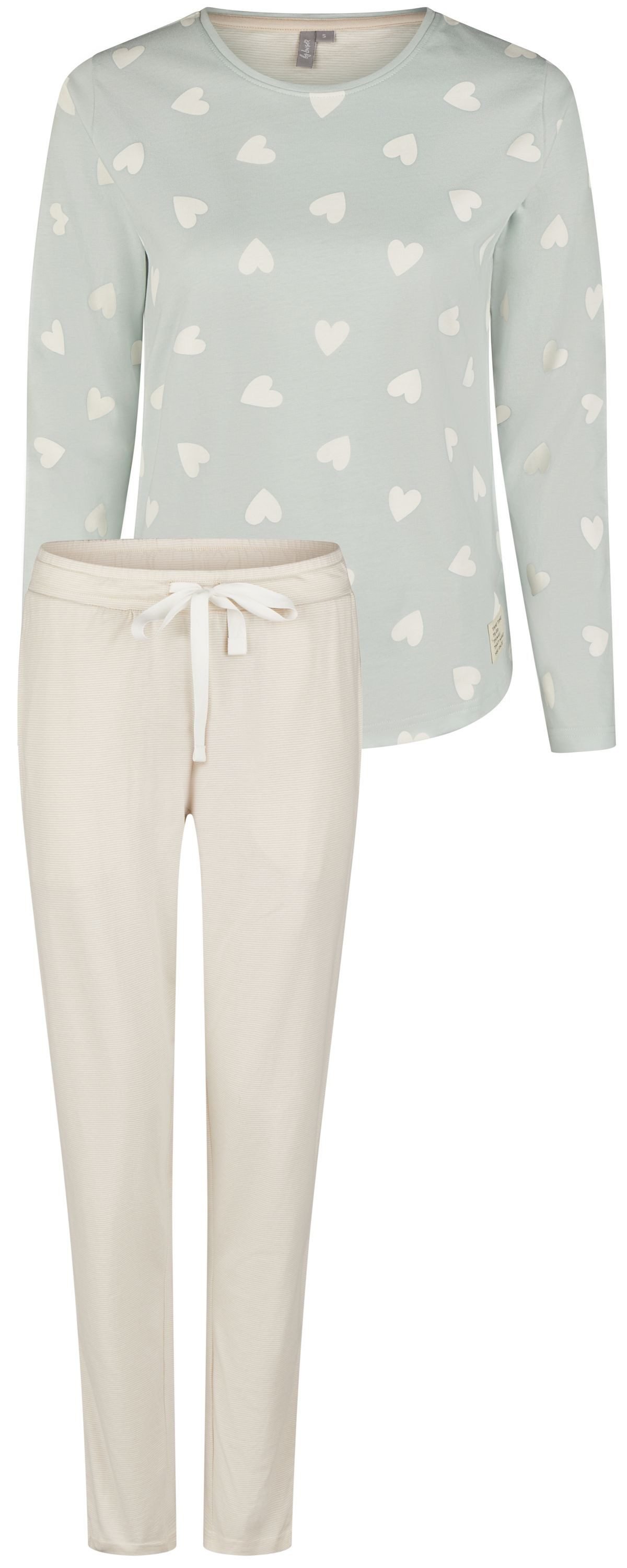 By Louise Schlafanzug Snug Winter (Set, 2 tlg., 2-teilig) Damen Pyjama lang Baumwolle