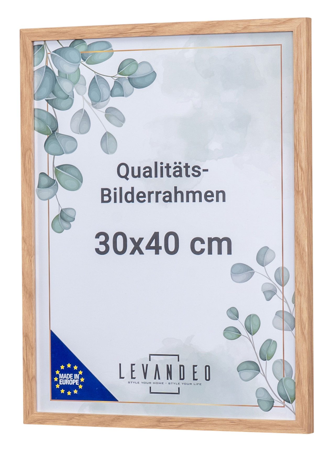 Levandeo® Bilderrahmen, Bilderrahmen Natur Eiche Optik 30x40 Made in EU Pos günstig online kaufen