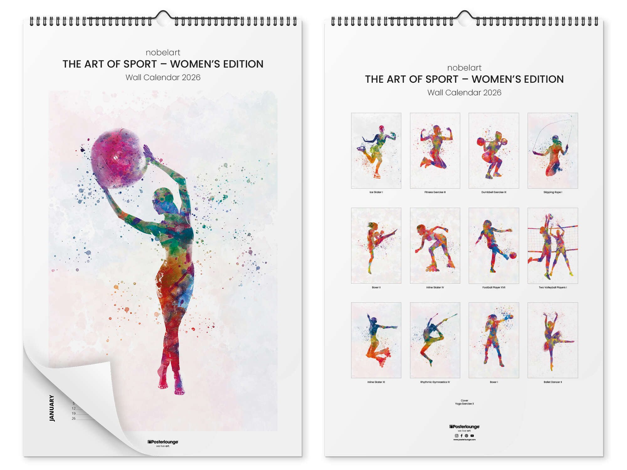 Posterlounge Kunstkalender Nobelart Kalender - The Art Of Sport - Women's Edition 2026, erhältlich als Wandkalender 2026 in verschiedenen Größen