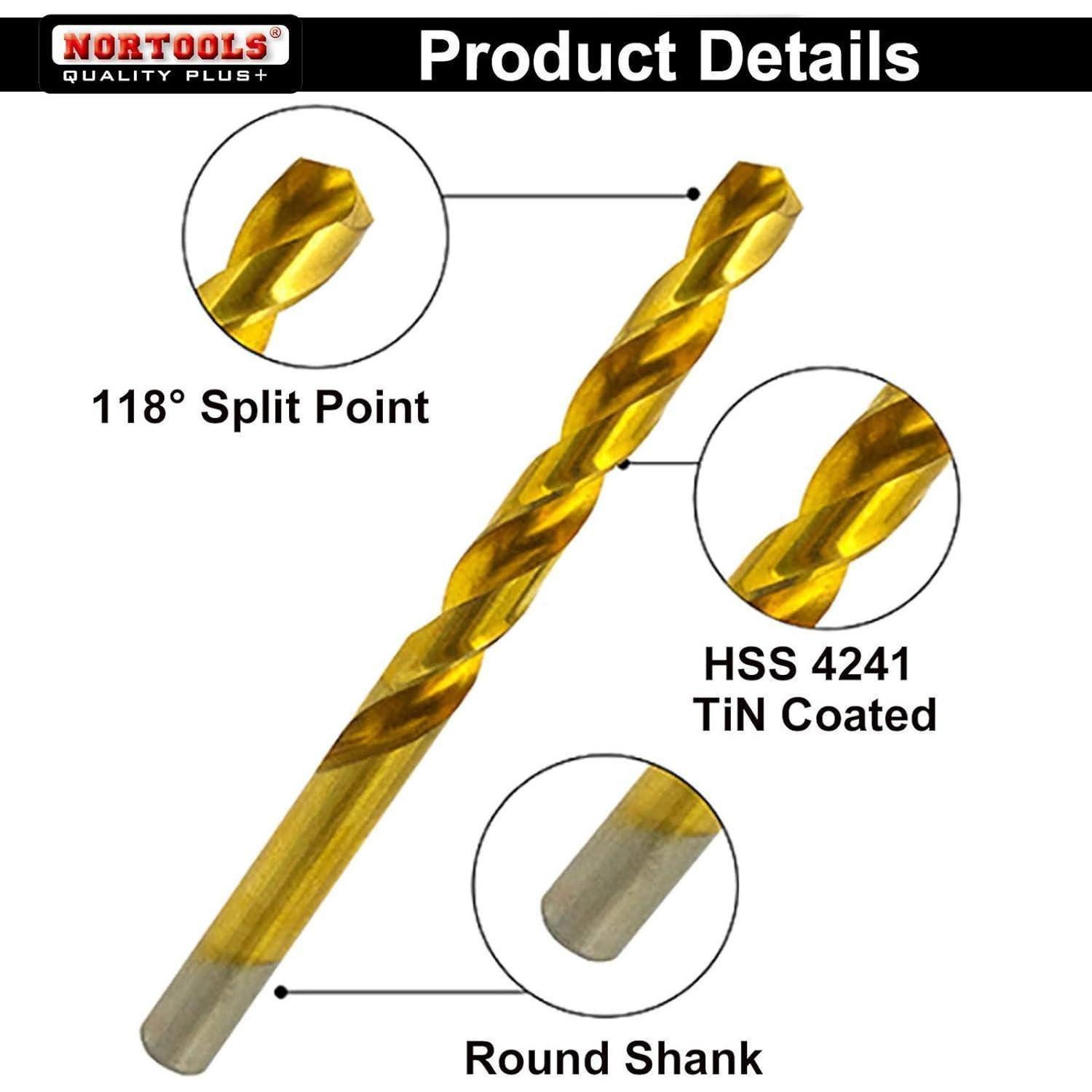 LuxusKollektion Metallbohrer Bohrersatz HSS TiN beschichtet DIN338 Einheitsgröße set 5-Quality Plus