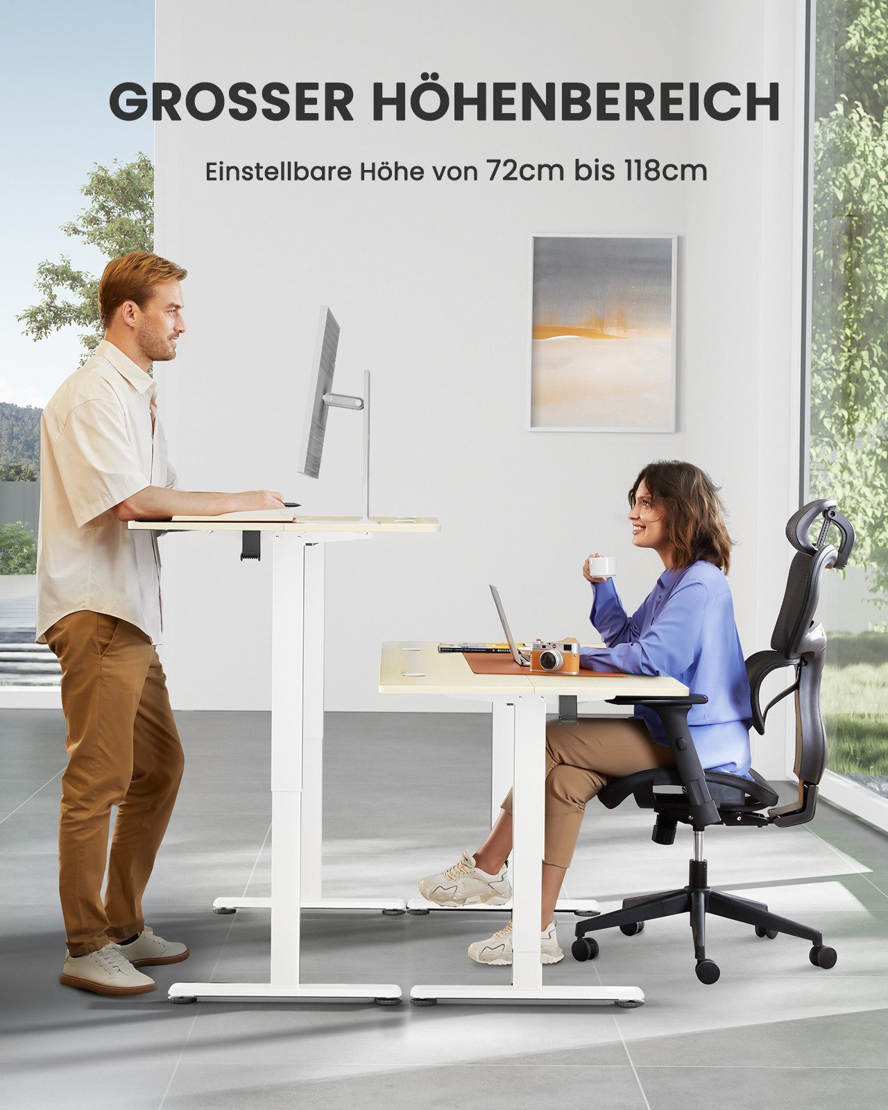 ErGear Schreibtisch Elektrisch Höhenverstellbarer Schreibtisch 120x60cm günstig online kaufen