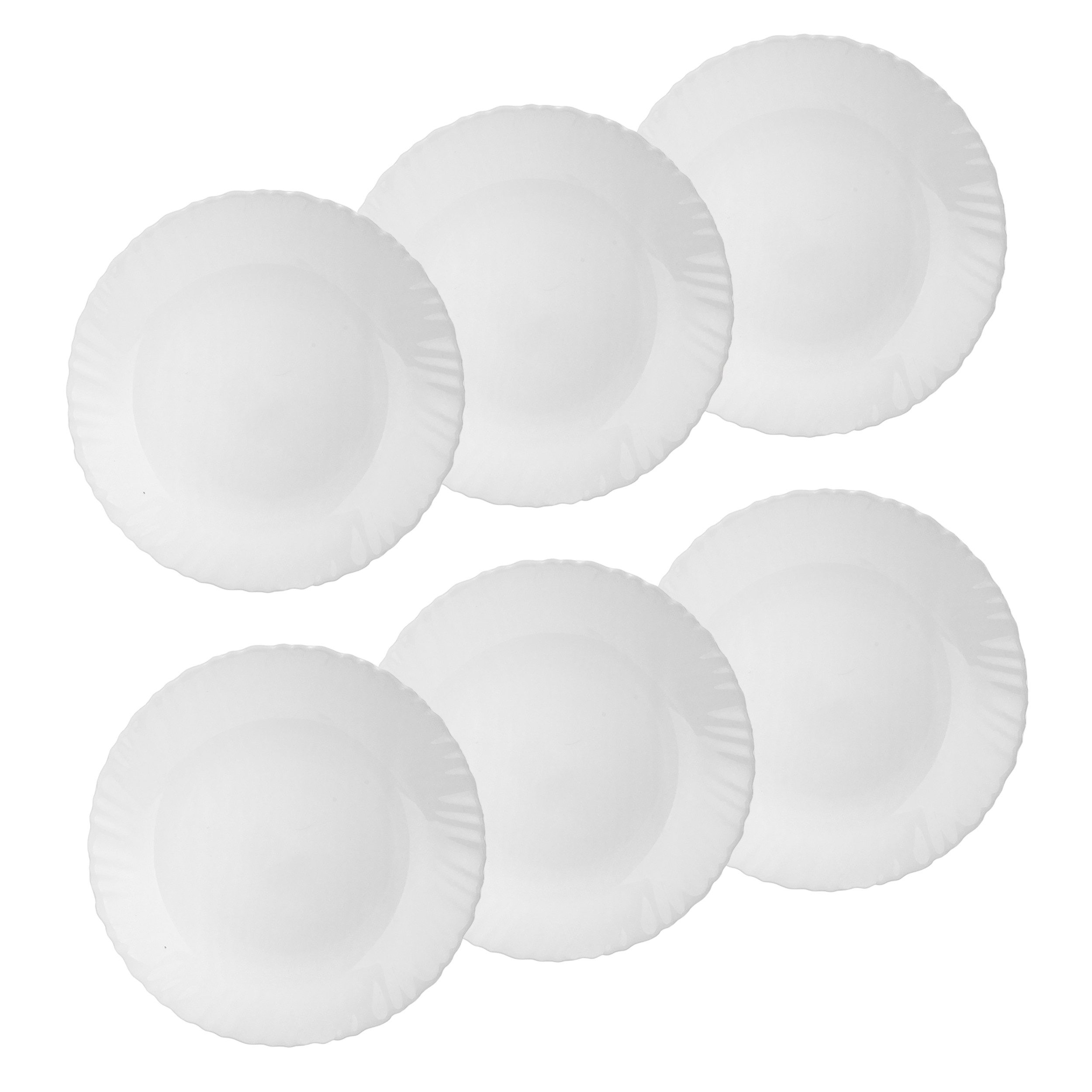 Annastore Geschirr-Set 6er Set Opalglas Teller Speiseteller, Suppenteller oder Dessertteller, 6 Personen, Stoßfestes, Bruchfestes Glas Geschirr