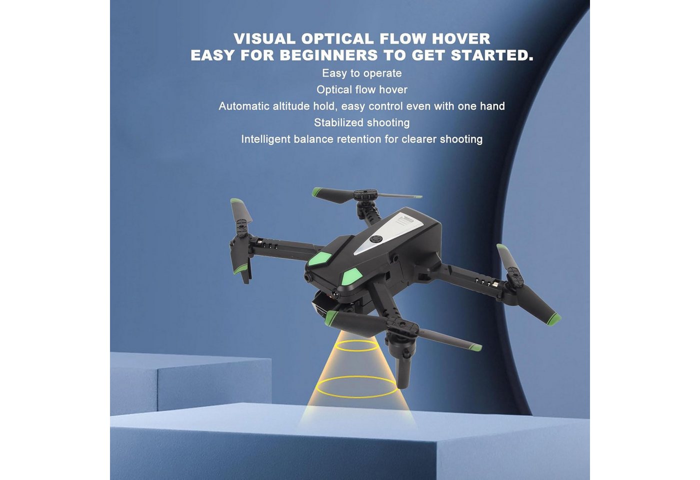 Thumbnail - Diyarts RC-Quadrocopter (Mini-Drohne, mit Dual-Kamera, 2 Akkus), 50x Zoom & Gestensteuerung, optische Stabilisierung & T...