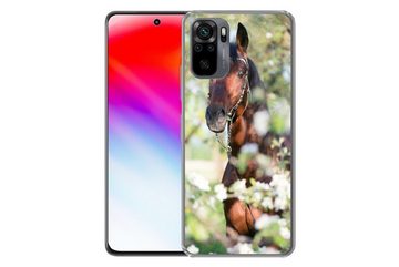 MuchoWow Handyhülle Pferde - Blüte - Frühling - Tiere, Phone Case, Handyhülle Xiaomi Redmi Note 10, Silikon, Schutzhülle