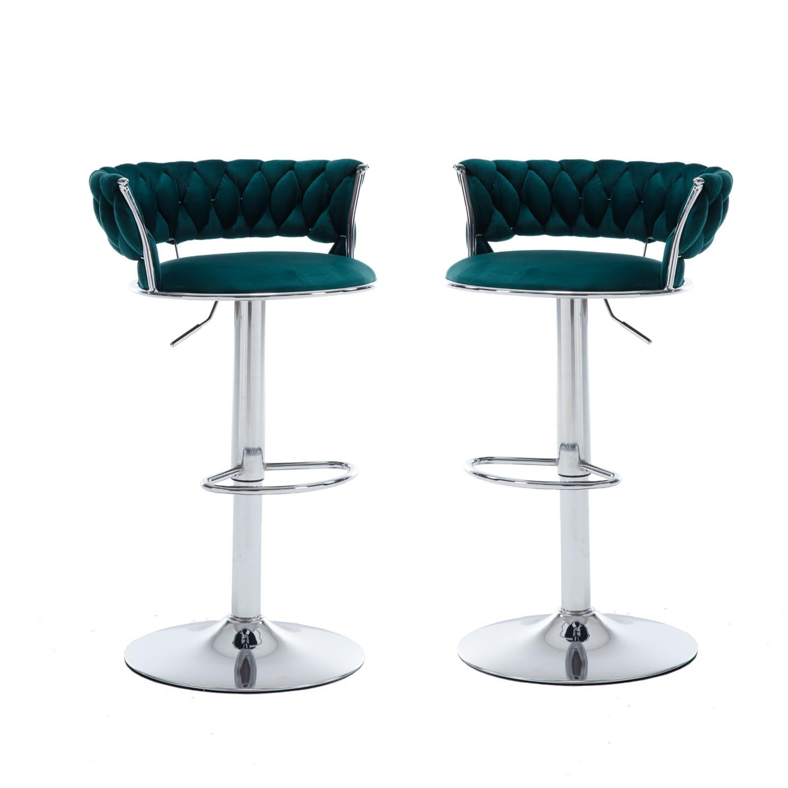 COLAMY 360° Barhocker 2er Set - Höhenverstellbar Mit Rückenlehne