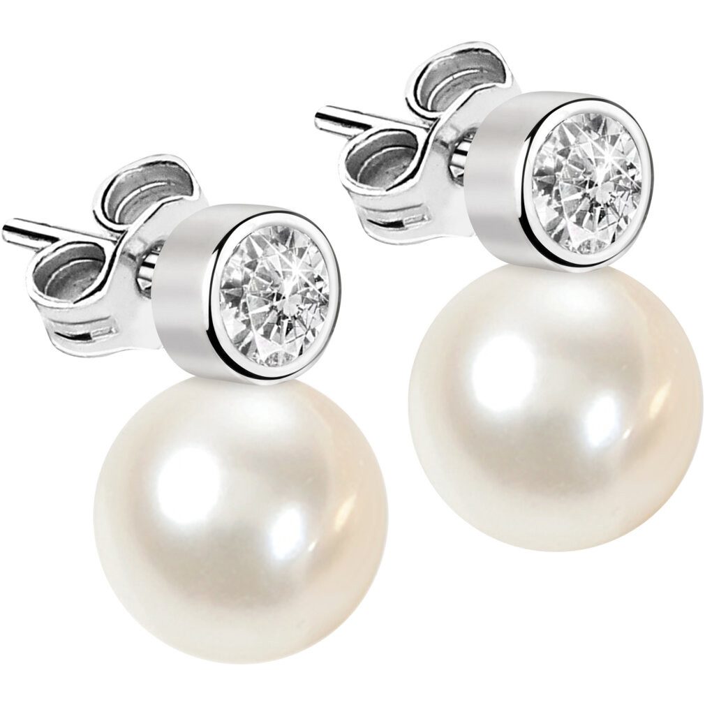 MORELLATO Ohrring-Set Silver earrings made of real pearls Perla SANH04