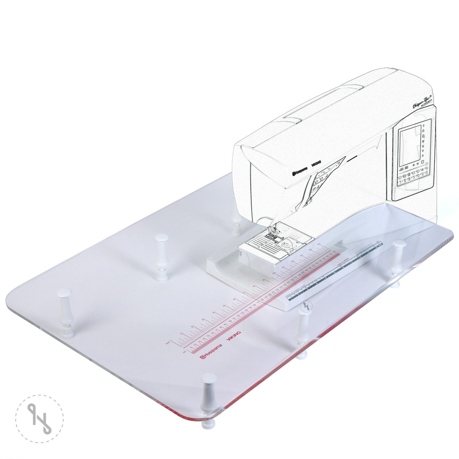 Husqvarna Viking Nähmaschine Quiltanschiebetisch aus Plexiglas