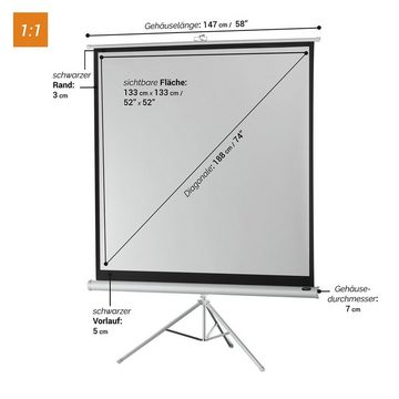 Celexon Economy White Edition Stativleinwand (133 x 133cm, 1:1, Gain 1)