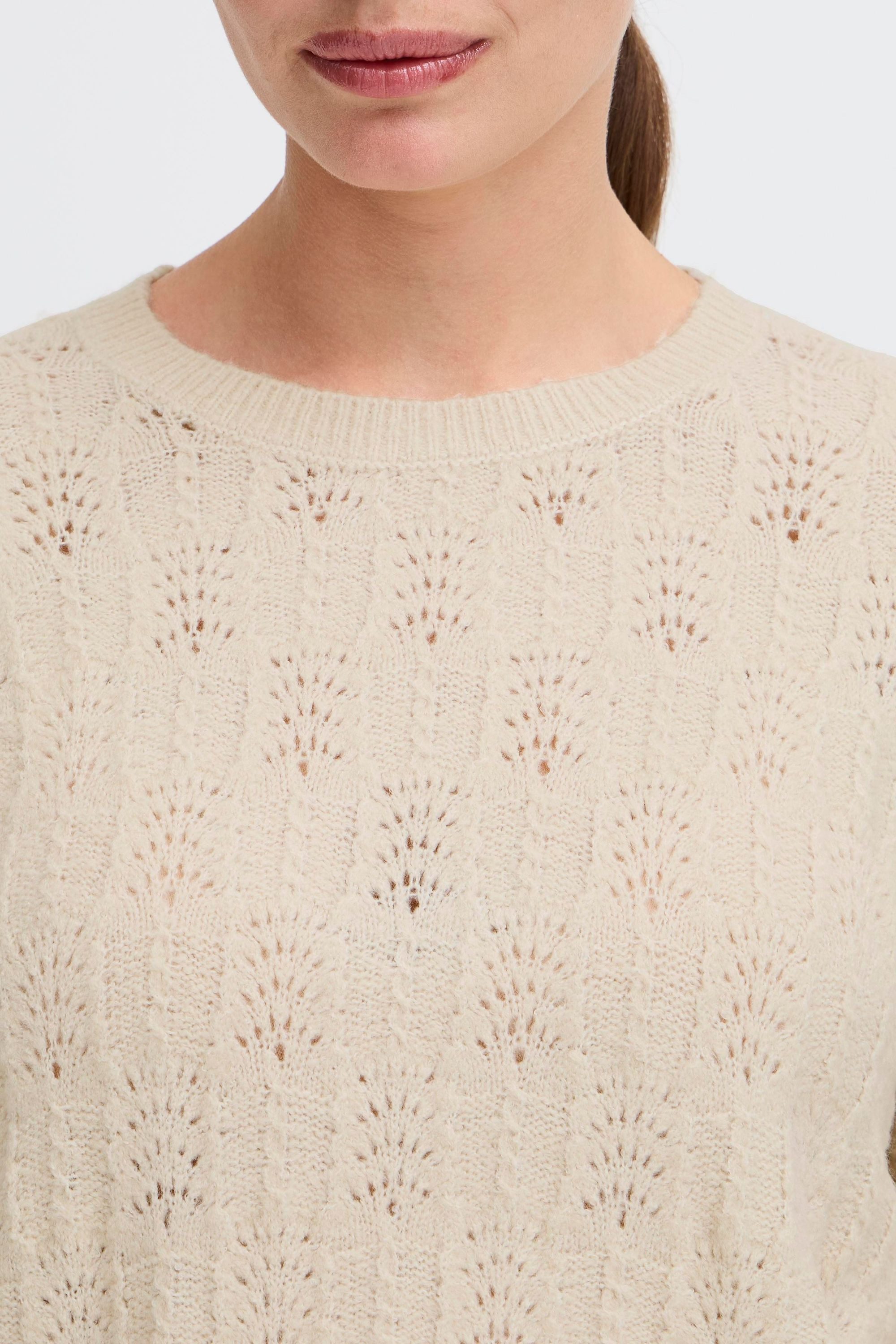 OXMO Rundhalspullover OXSinva Modischer Strickpullover mit süßem Muster