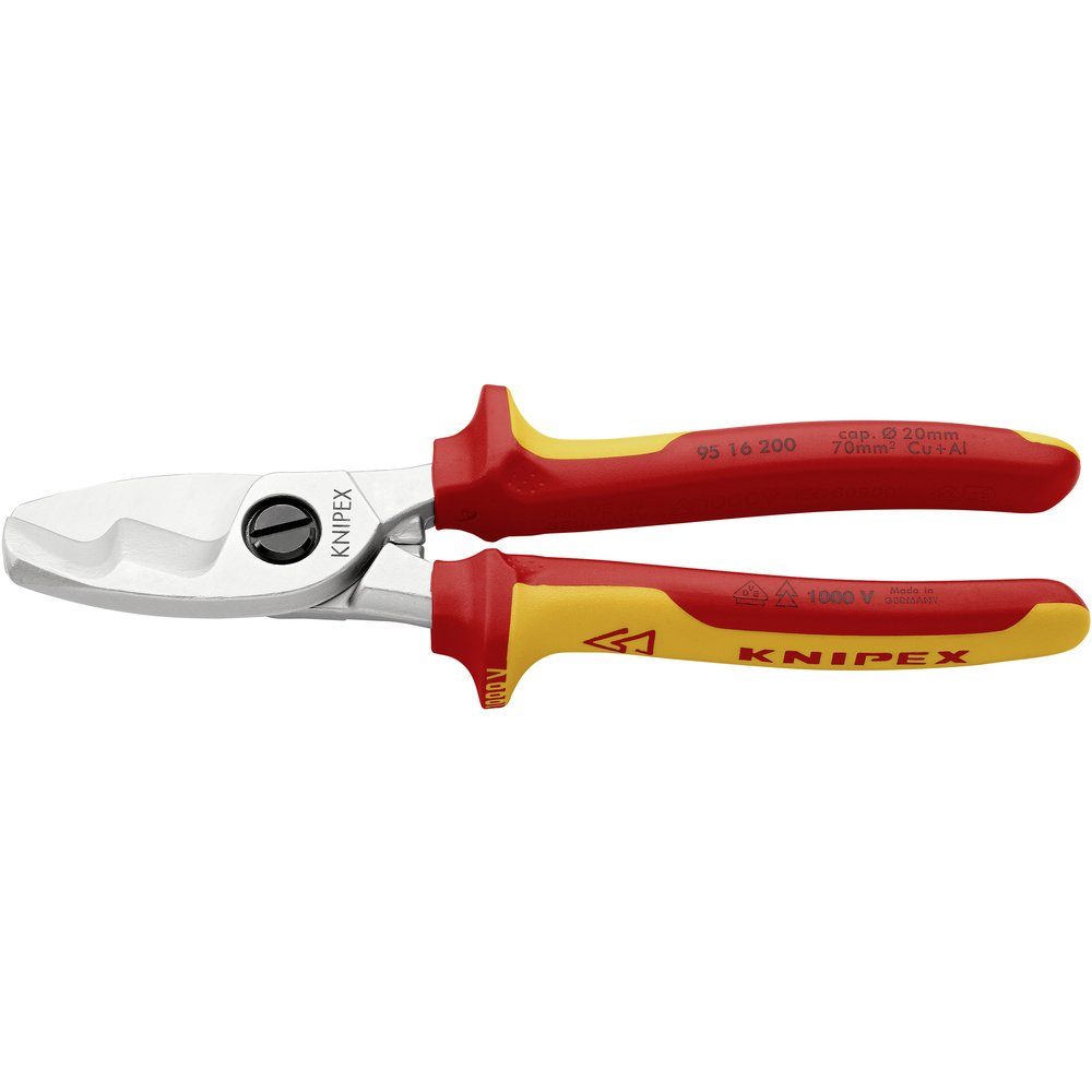 Knipex Kabelschere Knipex 95 16 200 VDE-Kabelschere Geeignet für (Abisoliertechnik) Alu-