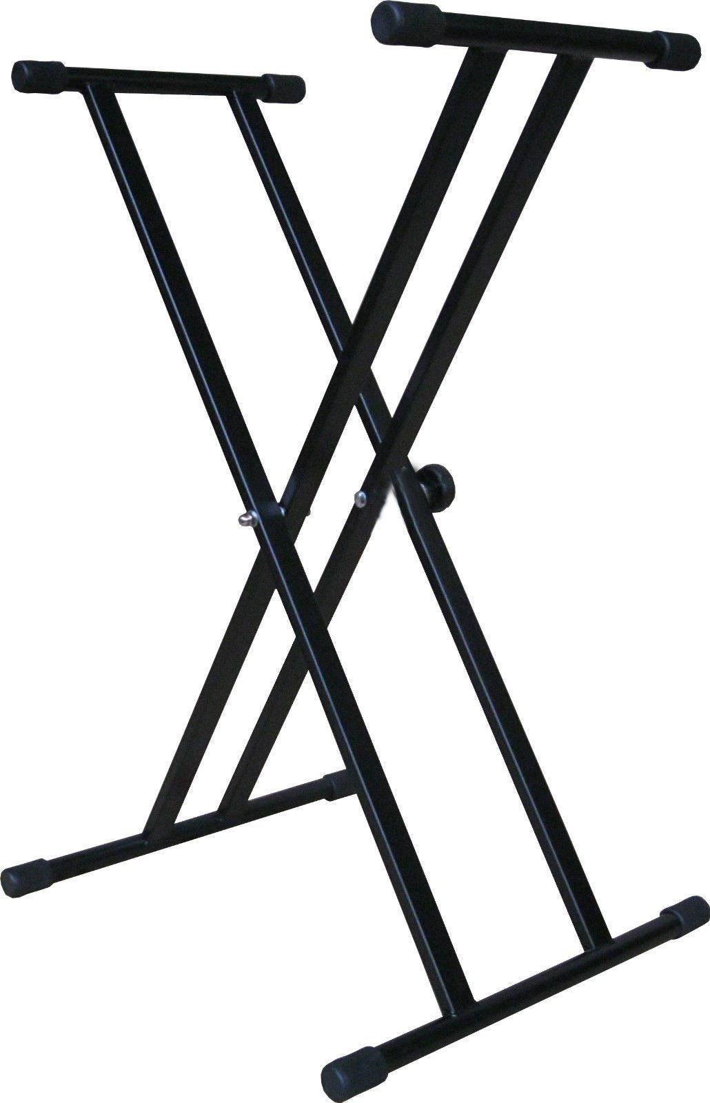Keyboardständer X-Form Doppelstrebe Schwarz