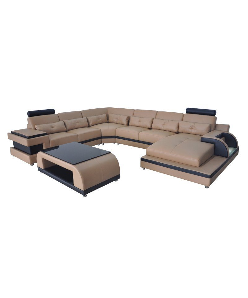 JVmoebel Ecksofa, Luxus Polster Sitz Leder Eck Couch Sofa Wohn Möbel Landschaft sofas