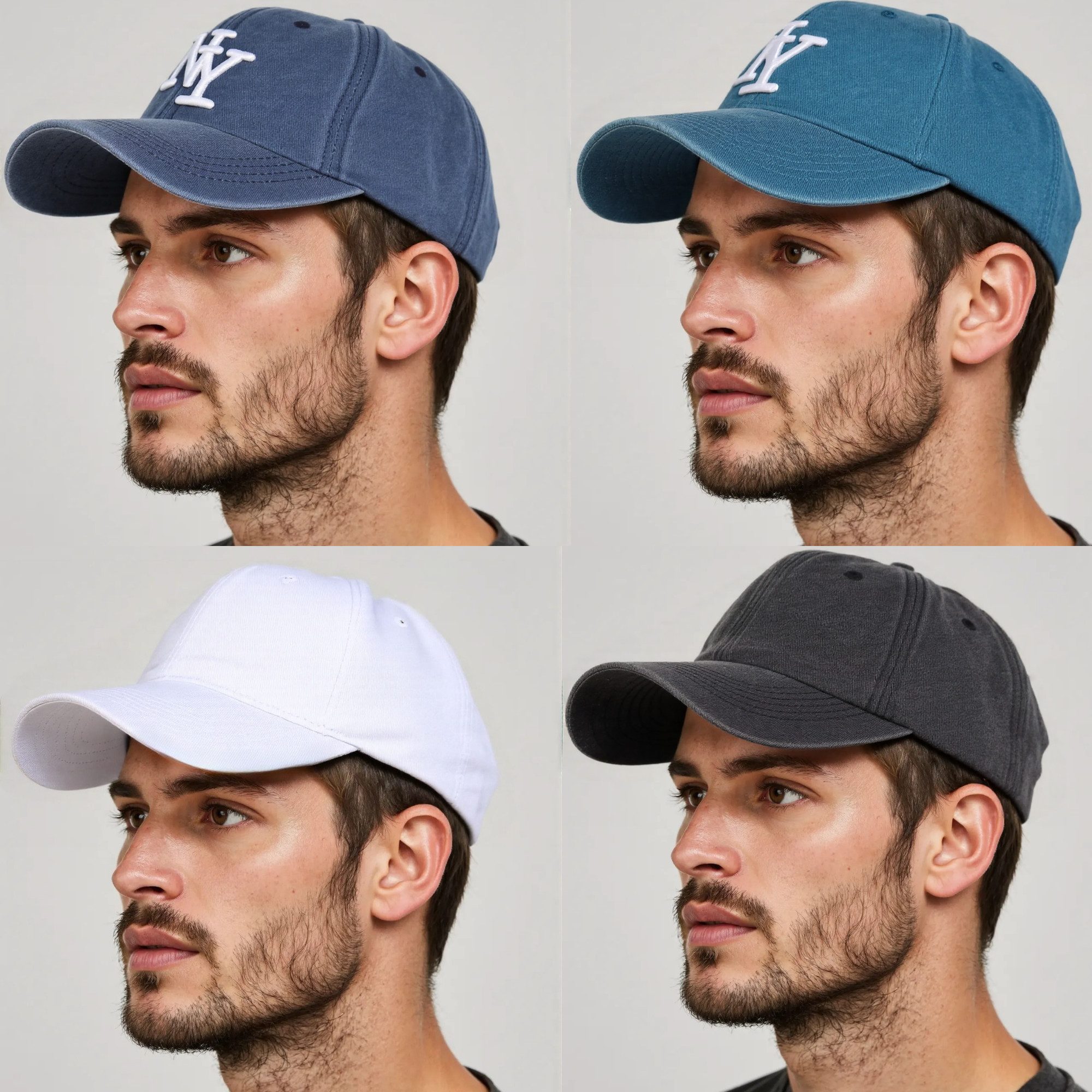 MIRROSI Baseball Cap Vintage in washed Look aus 100% Baumwolle (Outdoor Cap, Feldmütze, Kappe) Atmungsaktiv, Einheitsgröße, Unisex, Damen Herren