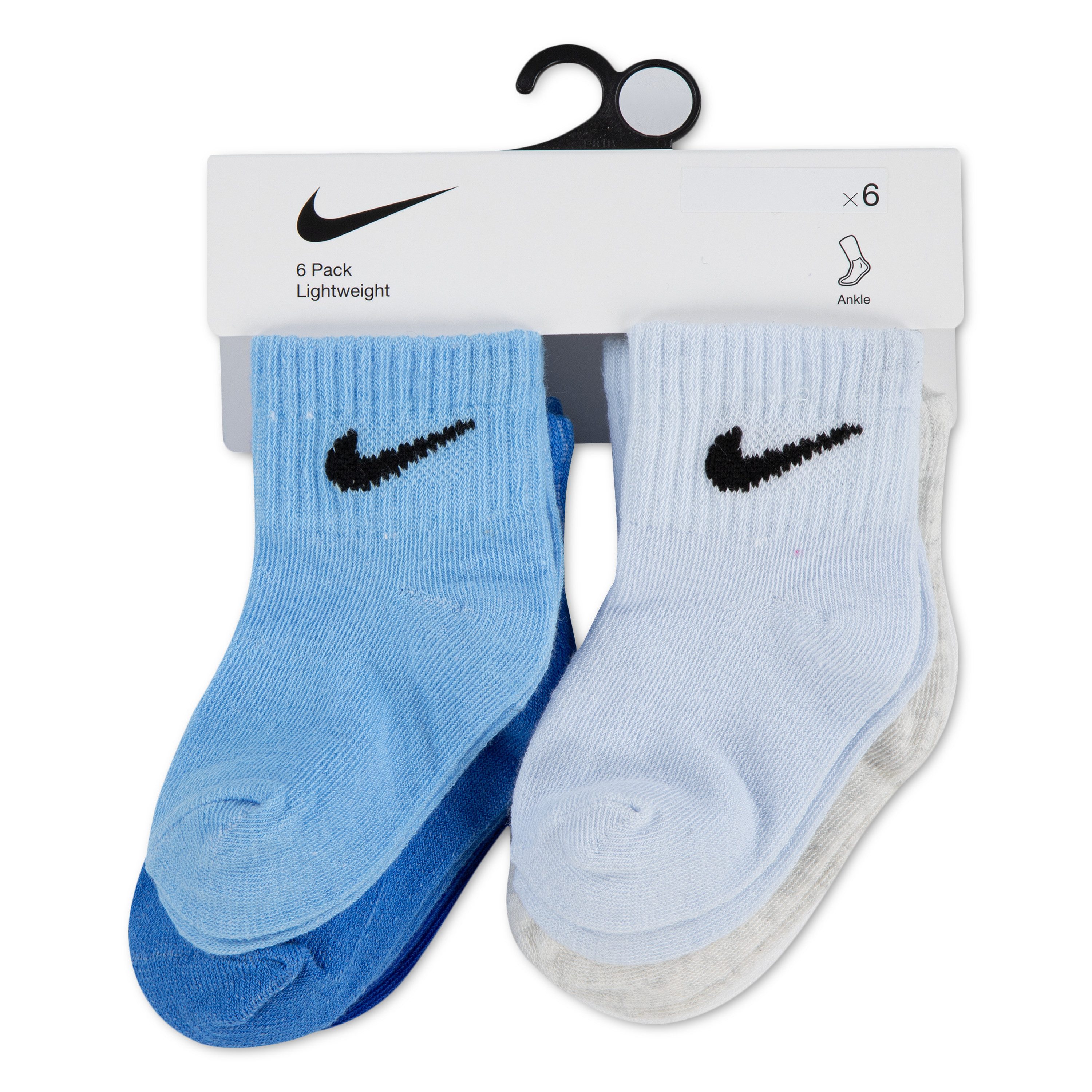 Nike Sportswear Socken NHN SWOOSH 6PK INFANT ANKLE SO (6-Paar) für Babys, 6er-Set, weiches, elastisches Material, elastischer Bund
