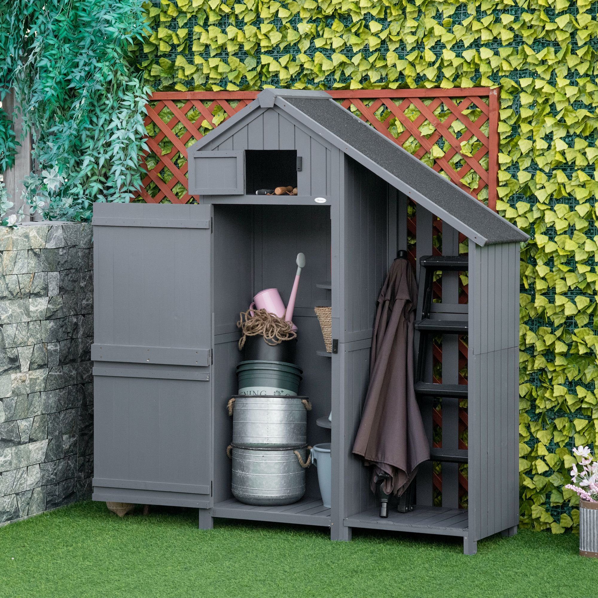 Outsunny Gerätehaus Gartenschrank, aus Holz, Geräteschuppen günstig online kaufen