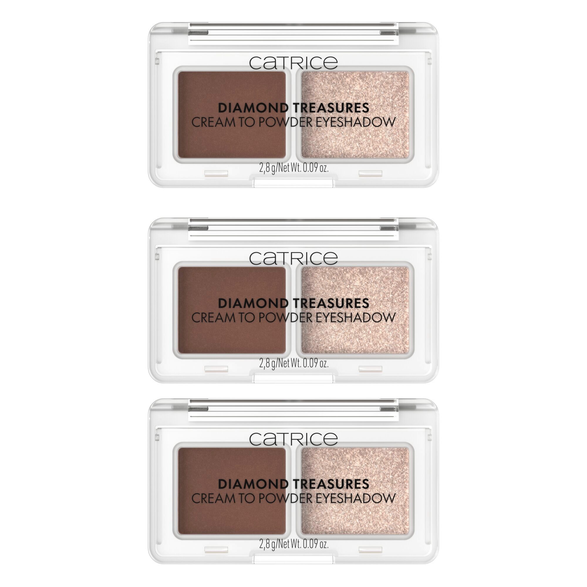 Catrice Lidschatten-Palette DIAMOND TREASURES CREAM TO POWDER EYESHADOW, 3-tlg., mit mattem und schimmerndem Finish