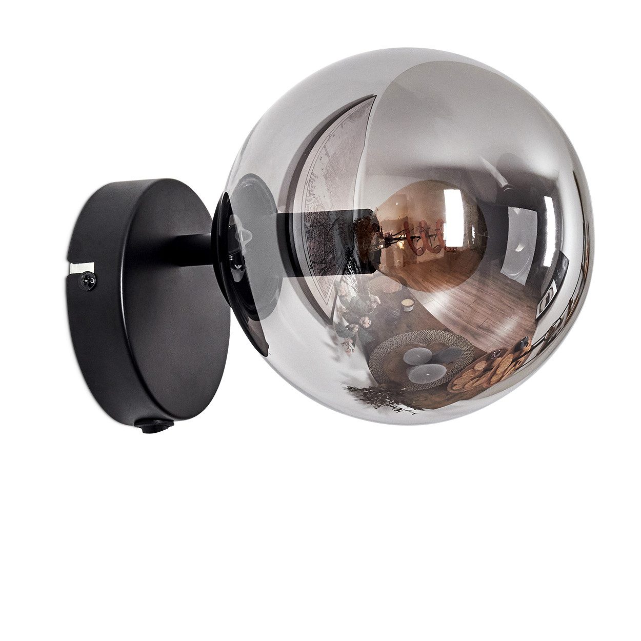 hofstein Wandleuchte Wandlampe aus Metall/Glas in günstig online kaufen