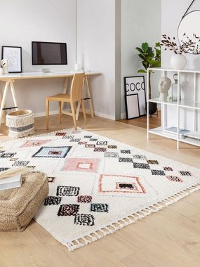 Teppich Bosse, benuta, rechteckig, Höhe: 21 mm, Kunstfaser, Berber, Ethno-Style, Wohnzimmer