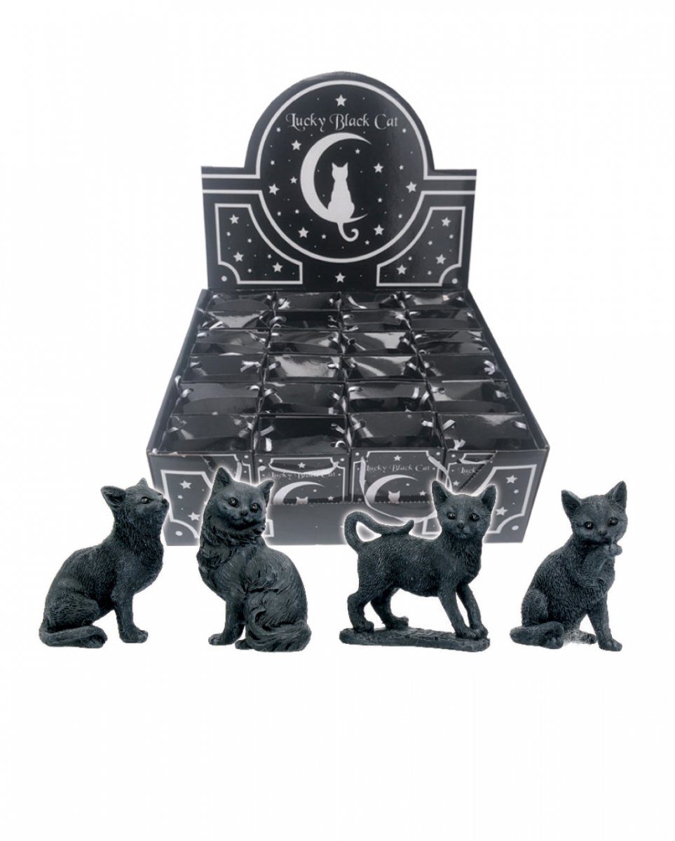 Horror-Shop Dekofigur Schwarze Katze als Talisman 9cm