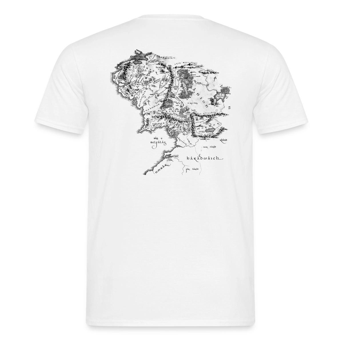 Spreadshirt T-Shirt Der Herr Der Ringe Rückenprint Mittelerde-Karte Männer T-Shirt (1-tlg)