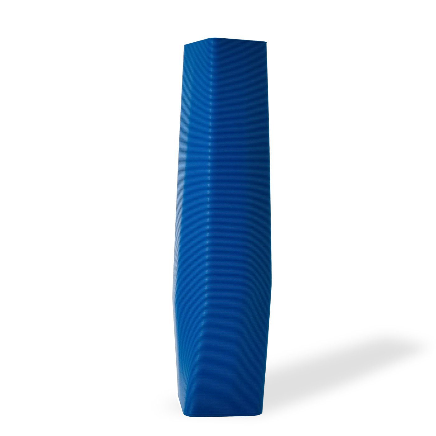 Shapes - Decorations Dekovase the vase - square (basic), 3D Vasen, viele Farben, 100% 3D-Druck (Einzelmodell, 1 Vase), Wasserdicht; Leichte Struktur innerhalb des Materials (Rillung) Blau