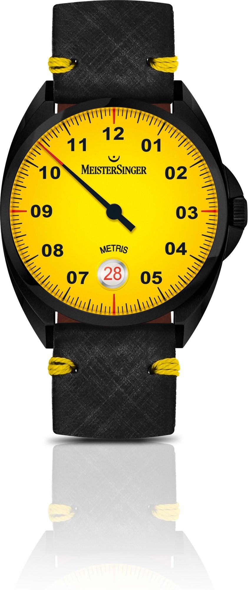 Meistersinger Automatikuhr MeisterSinger Black Line Metris ME905BL Einzeiger Automatikuhr