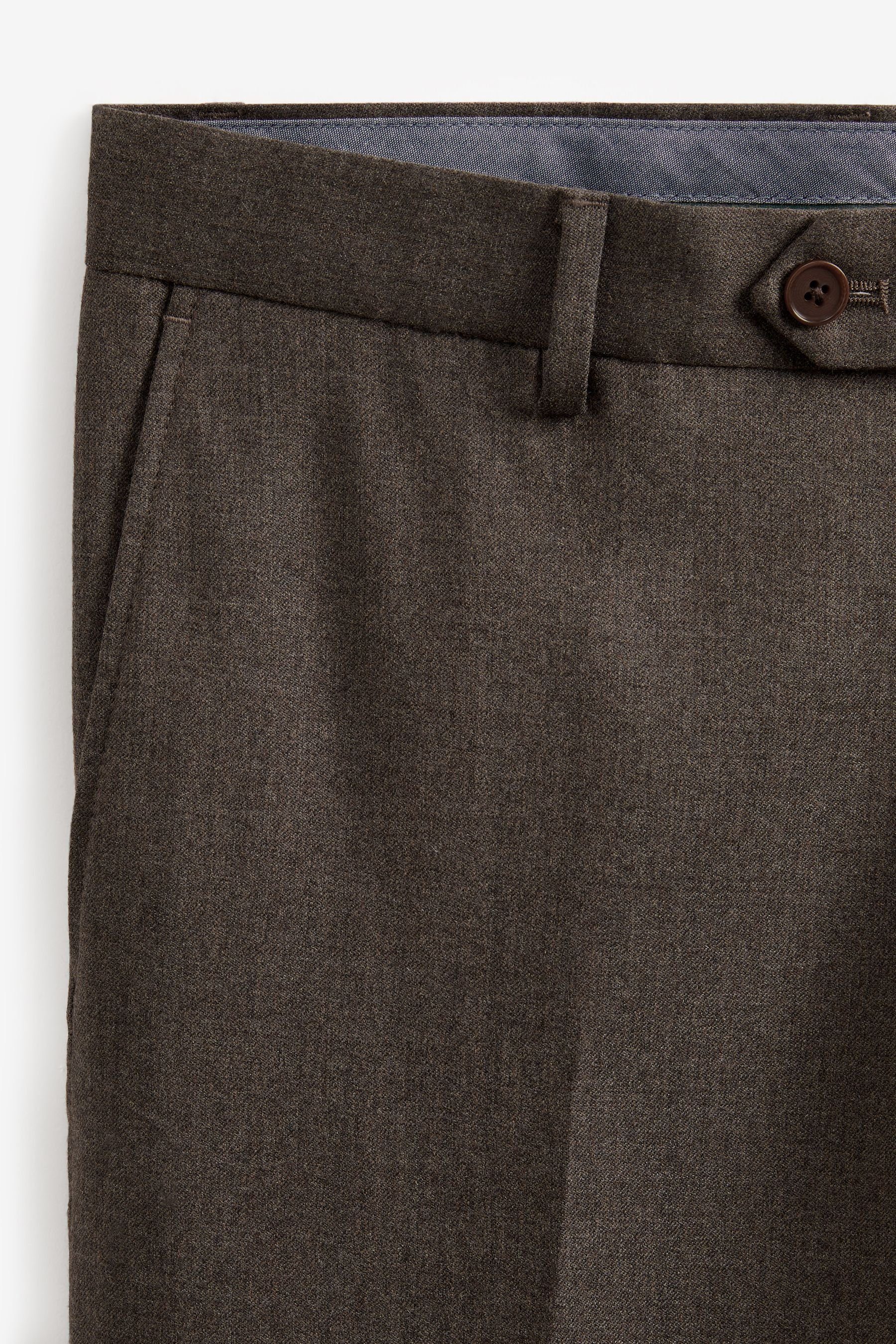 Slim Anzughose Flanell-Anzug Fit: (1-tlg) Hose Wollmischgewebe Next aus