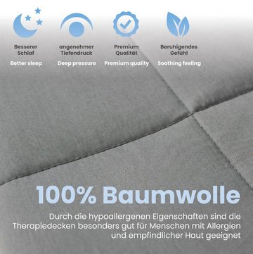 Gewichtsdecke, Therapie-Bettdecke aus Baumwolle, Füllung: 6kg, Dailydream, durch gleichmäßige Gewichtsverteilung geborgen und erholsam schlafen