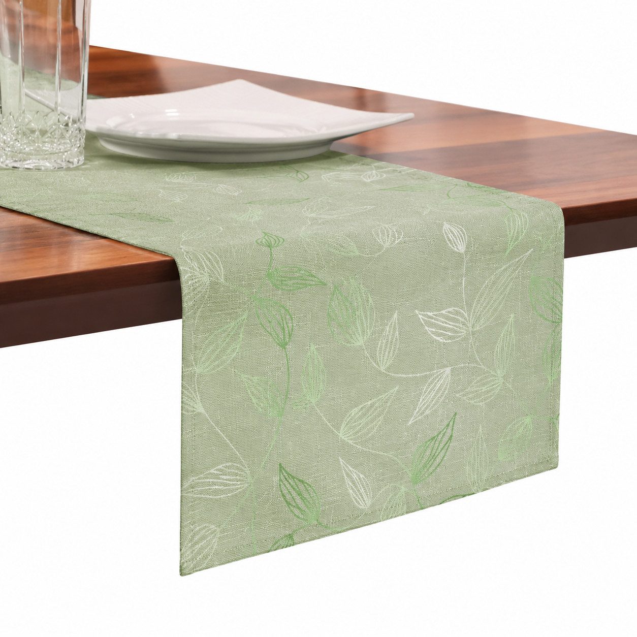 OTTO home Tischläufer Raffon (Packung 1-tlg), Leinen Optik mit Blattmotiv, verschiedene Größen