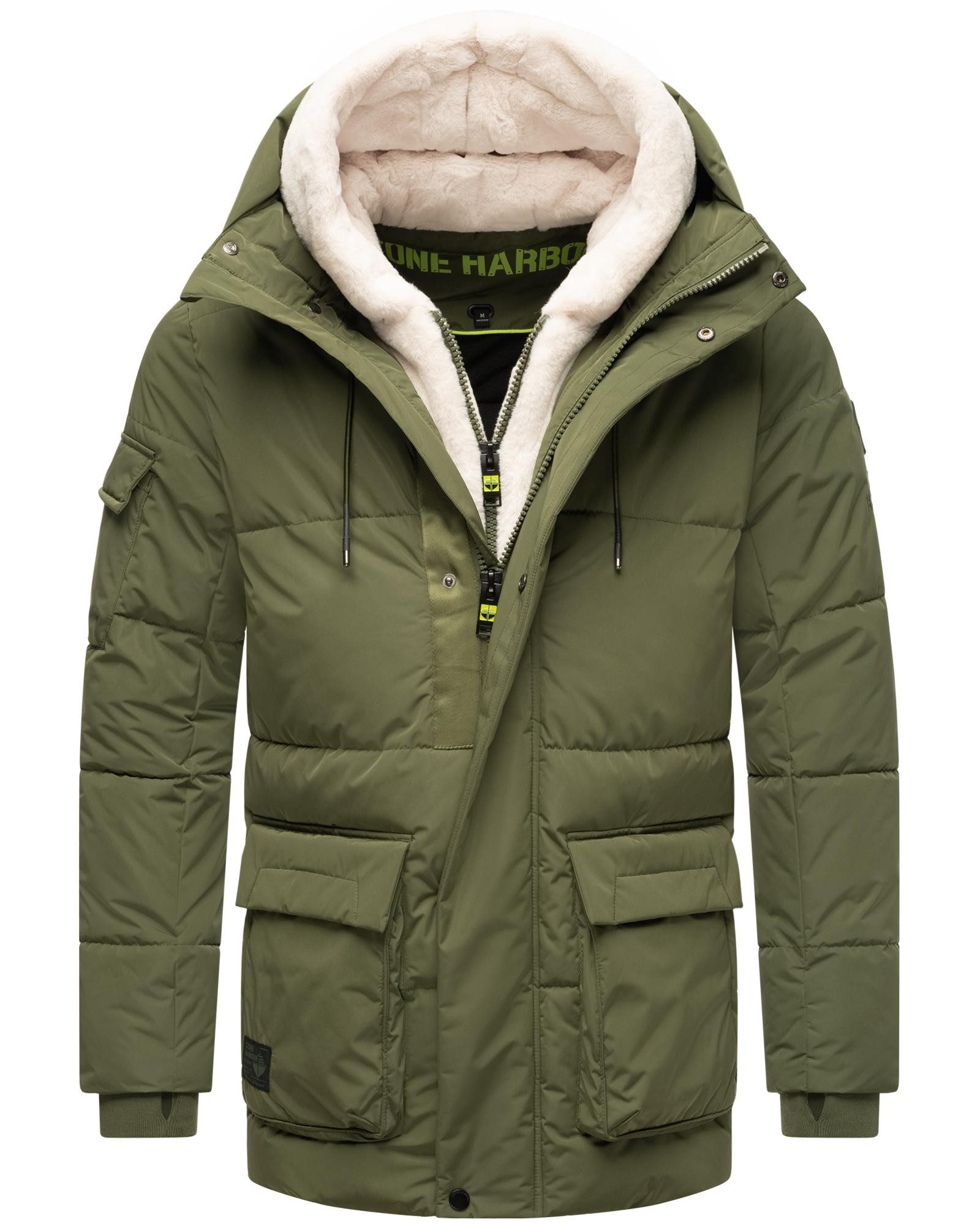 Stone Harbour Winterjacke Lauroo XX urbane Herren Steppjacke mit kuscheligem Teddyfleece