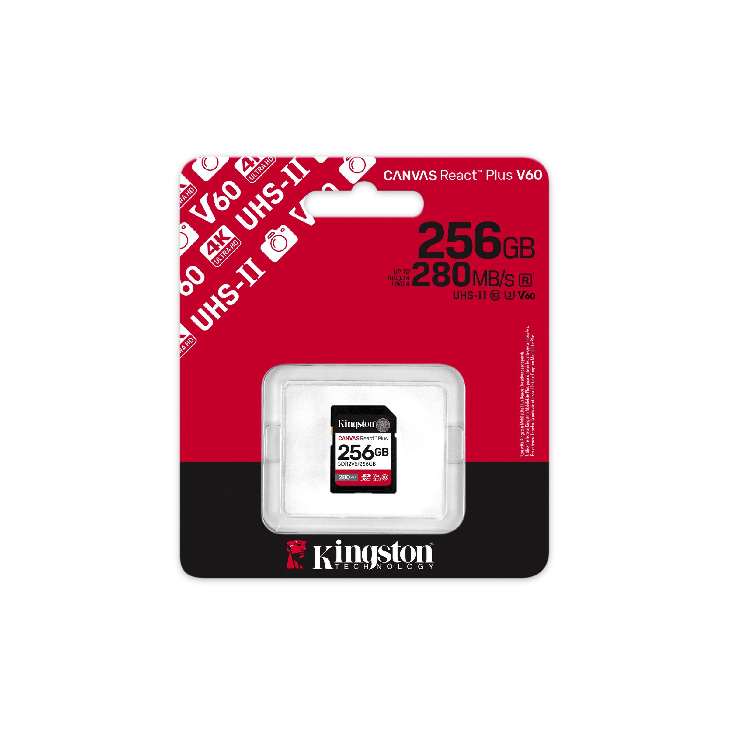 Kingston Kameraspeicherkarte Fotospeicherkarte Videokarte Speicherkarte (256 GB, UHS-II, U3, V60, Class 10, 280.0 MB/s Lesegeschwindigkeit, UHS-II, V60, 280 MB/s, wasserfest, röntgensicher)