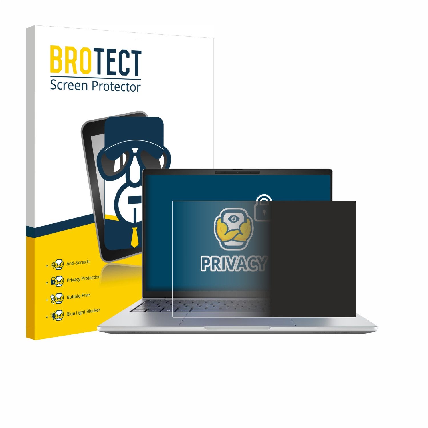 BROTECT Displayschutzfolie Sichtschutzfolie für HP EliteBook 8 G1i 13", Anti-Spy Privacy Sichtschutz Blickschutzfolie Blaulicht-Schutz
