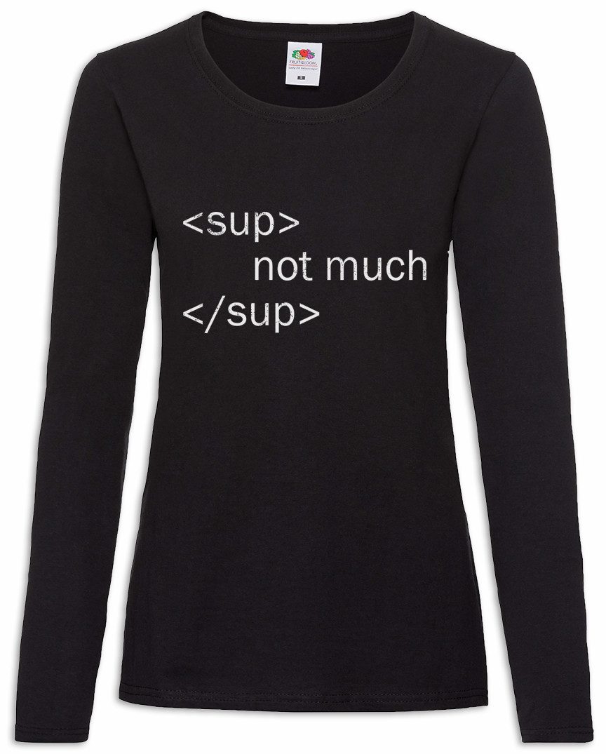 Urban Backwoods Langarmshirt Sup Not Much Sup Damen Langarmshirt Geek Nerd Fun Informatiker PC IT (1-tlg) Informatik Computer Science Scientist