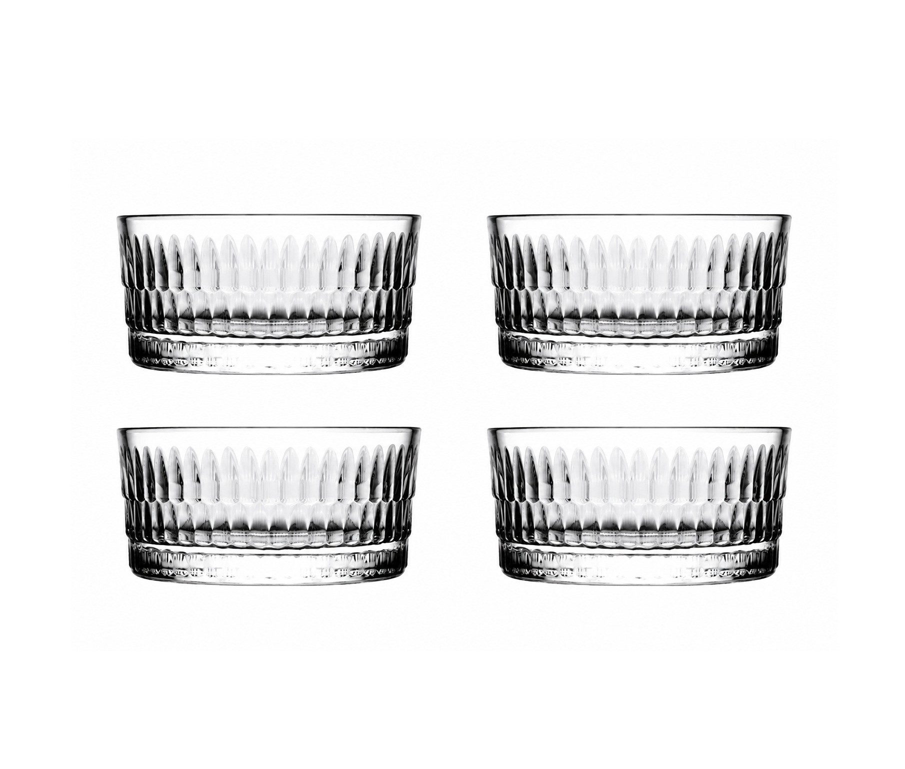 Pasabahce Dessertschale Rain, Glas, (Packung, 4-tlg), 4-teiliges Set, 185 ml - Glasschalen 8,5 x 6 cm