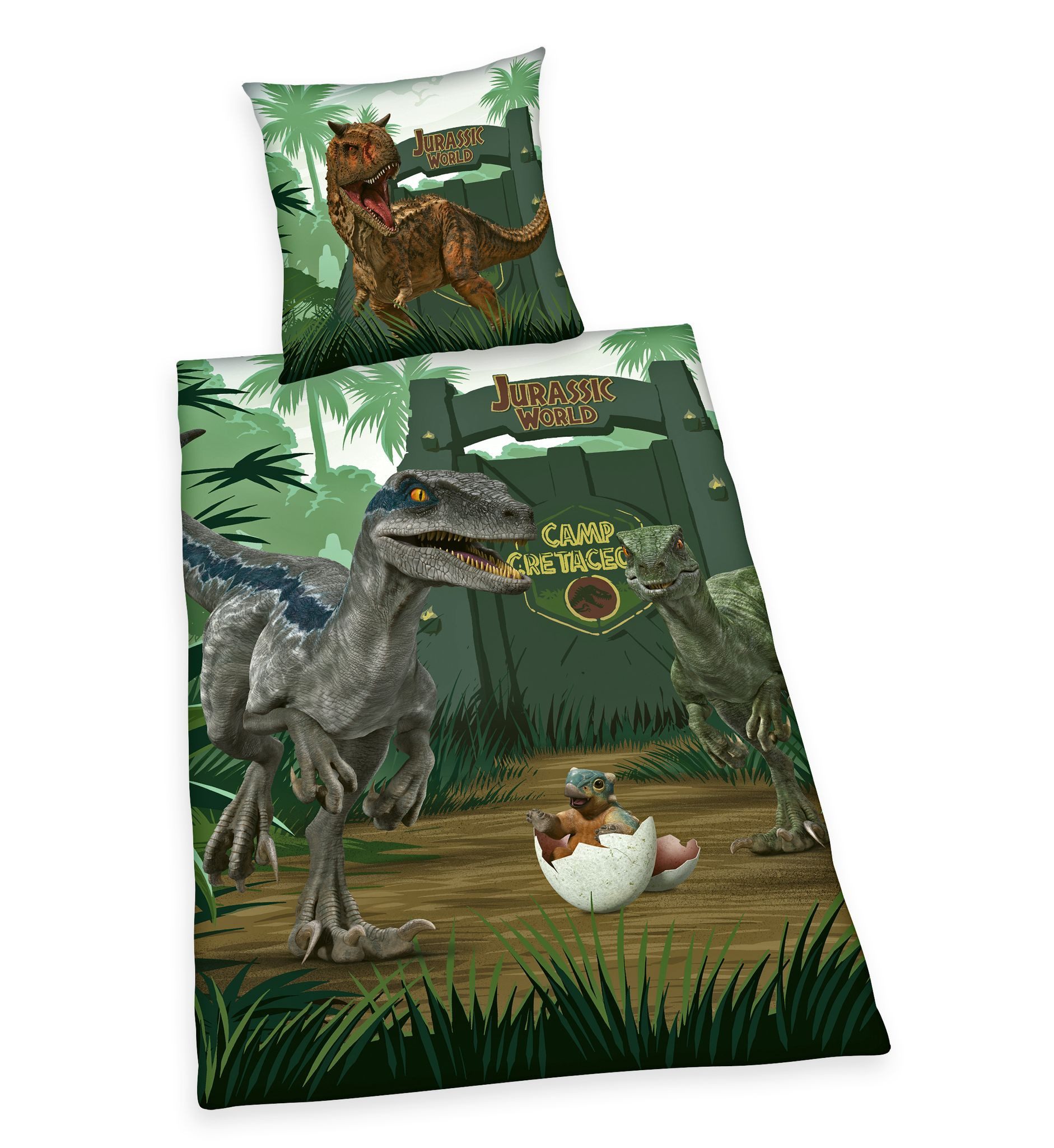 Herding Jugendbettwäsche 135x200cm Jurassic World Camp günstig online kaufen