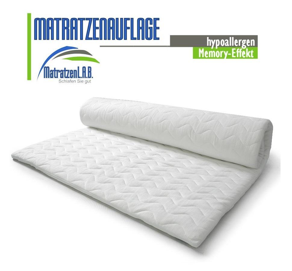 MatratzenL.A.B®, Topper Matratzenauflage aus Viscoschaum, 6 cm hoch, Härtegrad H2 mittel, Aloe Vera Bezug, 4 Eckgummies