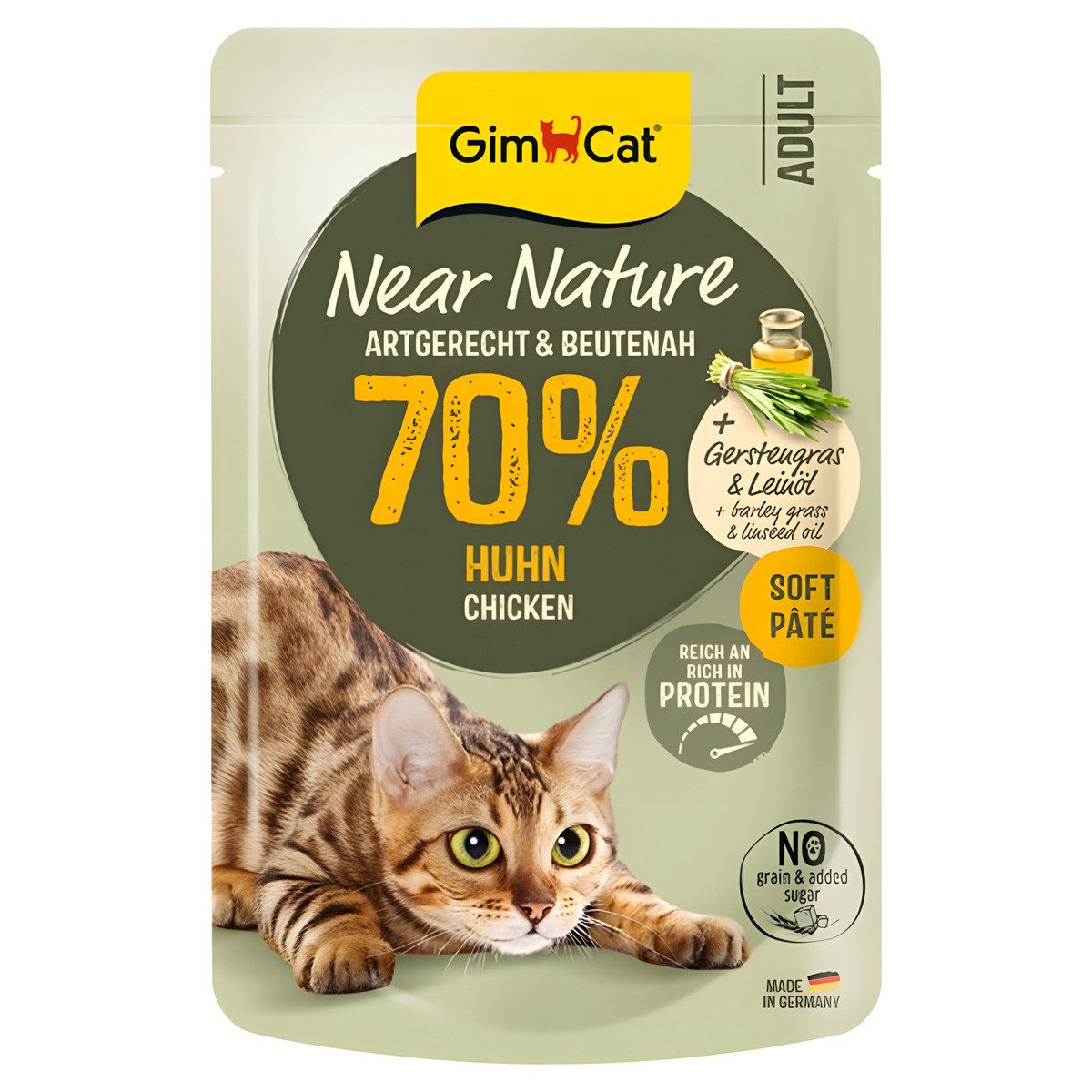 GimCat Near Nature Huhn 85 g - 16 Stück, Nassfutter für: Katze