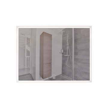 HOME DELUXE Badspiegel LED-Spiegel Rechteckig NOLA (Beschlagfrei, Dimmbar & Energiesparend), Wandspiegel, Badspiegel, Badezimmerspiegel, Kosmetikspiegel