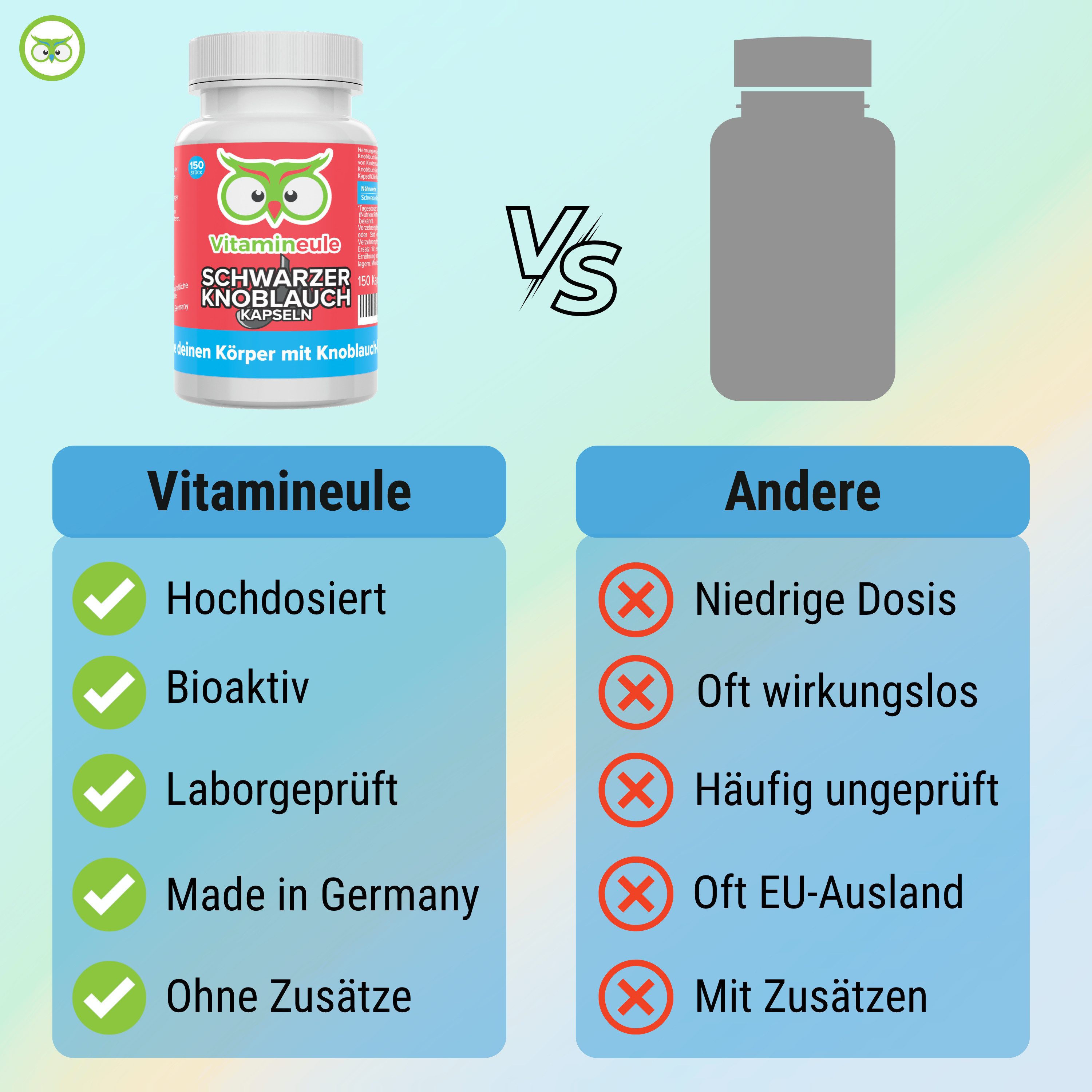 Vitamineule Schwarzer Knoblauch Kapseln mit 700 mg Extrakt (10:1) - Kapsel