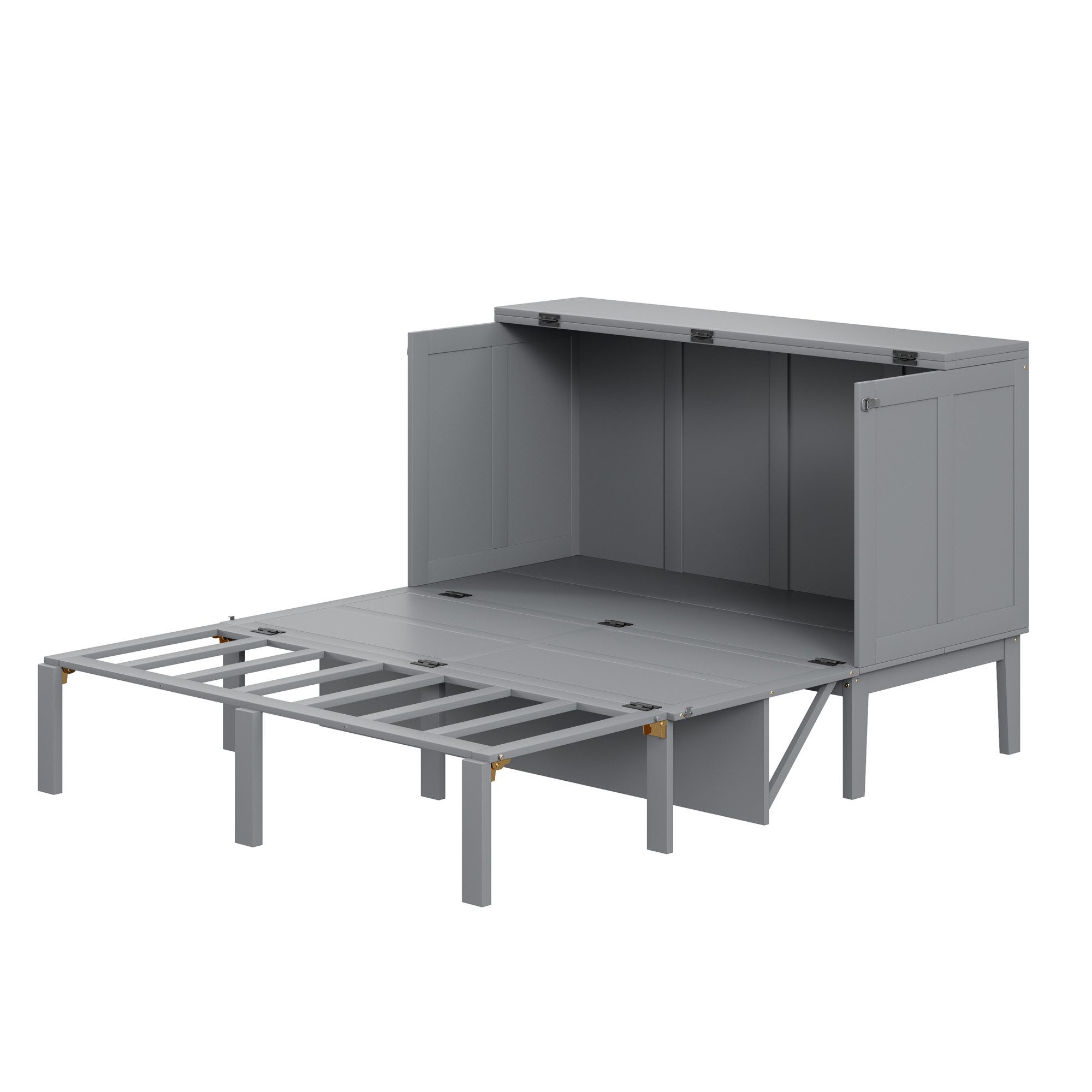 Bett Schrankbett 140x200 cm, Wandbett mit Lattenrost